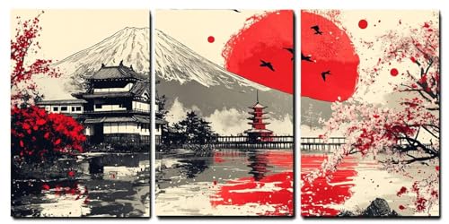 Tableaux sur Toile Japonais Cadre Bois pour Grand Mur Vide