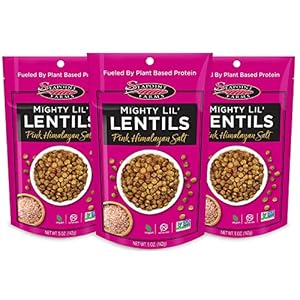 Seapoint Farms Mighty Lil’ Lentils, Pink Himalayan Salt, Plant Based Protein, Vegan, Gluten-Free, Non-GMO, and Kosher Crunchy Snack for Healthy Snacking, 5 oz (Pack of 3)