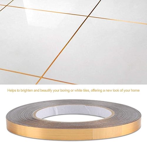 Miniatura 5 de Cinta de película de Mylar de poliéster metalizado, 1 cm50 M, tira autoadhesiva para calafatear para decoración de azulejos de pared