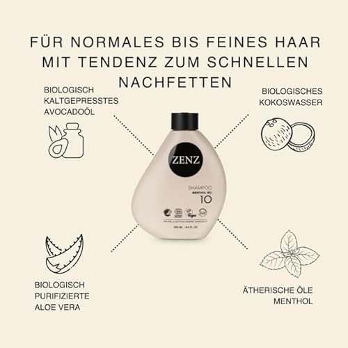 Zenz Organic Menthol No. 10 Shampoo For Oily Hair And Scalp 250 Ml - 8