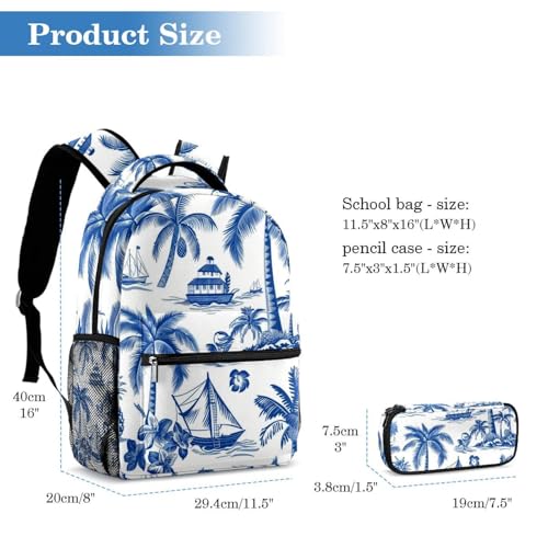 Sac à dos école 2 pièces grand format avec trousse ado - 2