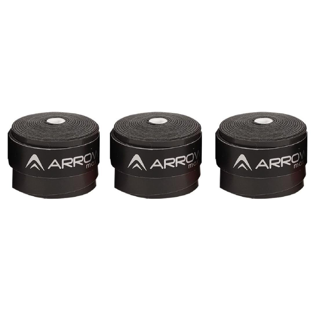 Arrowmax Bamdinton Grips | Anti Slip Sweat Absoring Racket Grips | Racquet Handle Replacement Grips | Padded Grip for Comfortable Play (Flat, Black) (B0CJCS5W6C) Amazon Price History, Amazon Price Tracker