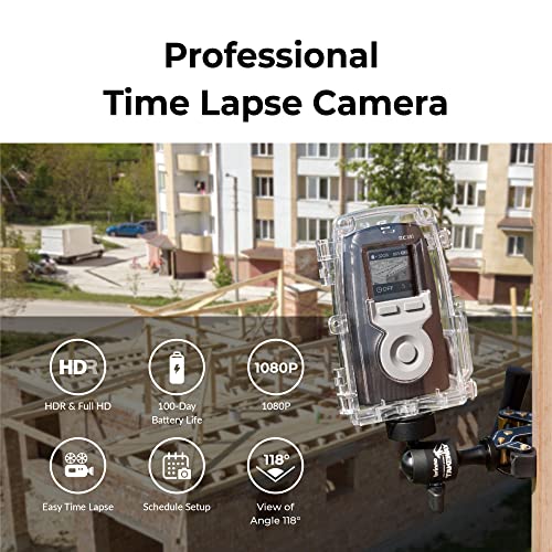 Brinno Time Lapse Camera Bcc300-C Bundle, 2023 Timelapse Camera Outdoor Construction, Hdr Fhd1080P Timelapse Camera With Wall Mount, Lcd Screen, Extended Battery Life, Waterproof Case, And Clampod #TOP5
