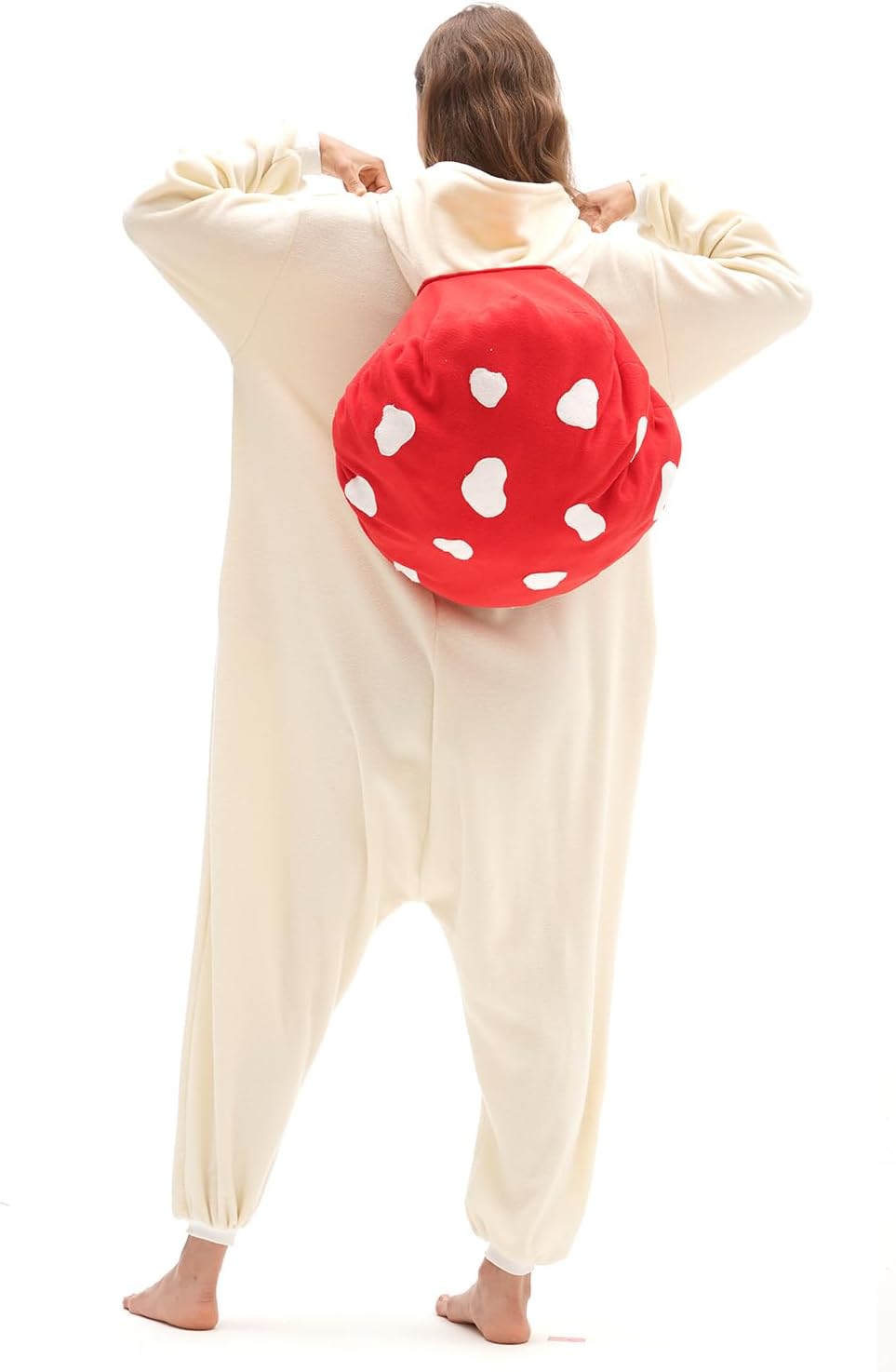 XIGUAGUO Red Mushroom Onesie Adult Fun Comfy Mushroom Costume Adult Onesie Women Men