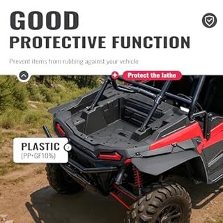 TEBEDI Black Rear Bed Box Left and Right Side Compatible with 2014-2023 Polaris RZR XP 1000/4 1000/Turbo 4 S Replacement for 5454271 5454270 Textured Plastic