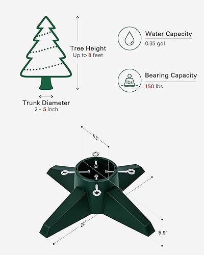 Miniatura 6 de HarcoHome Base de soporte para árbol de Navidad para árbol de Navidad de 8 pies soporte para base de árbol de Navidad para decoración de árbol de