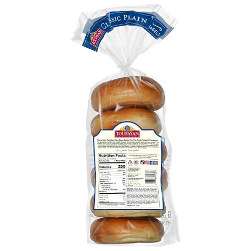 Miniatura 2 de Toufayan Bagels precortados lisos, veganos, kosher, 2 paquetes (12 bagels en total), textura suave, ideal para desayuno o sándwiches