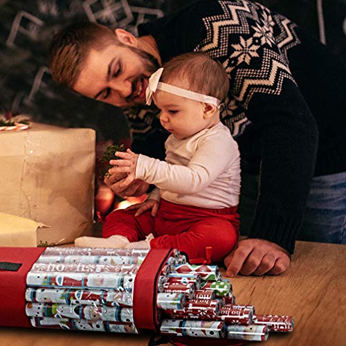 Propik Wrapping Paper Storage Bag, Christmas Gift Wrap Organizer Stores Up To 24 Rolls 40 Inch, Heavy Duty Polyester Plus Pvc Clear Bag With Handles #TOP5