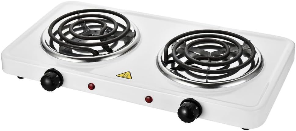 Estufa Eléctrica Portátil 2 Puestos 1500W Compacta