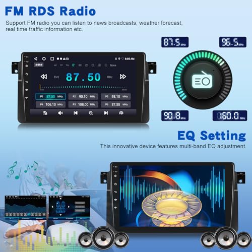 Autoradio Android pour BMW E46 3 Series Écran Tactile avec Android Auto