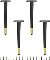 Vista 23 de Paquete de 4 patas para muebles, patas redondas cónicas para muebles, pie de metal resistente para sofá, armario, bar, cama, mesa, silla, sofá