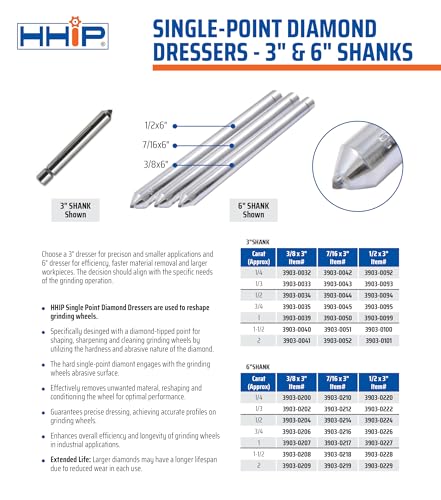 HHIP 3903-0209 Cômoda de diamante de ponto único de 2 quilates x 3/20.3 x 15.2 cm