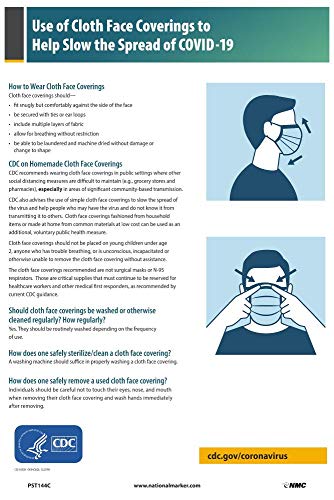 Image of NMC PST144C Use of Cloth Face Coverings Poster, 18 X 12, 0.015 Unrip Vinyl Poster