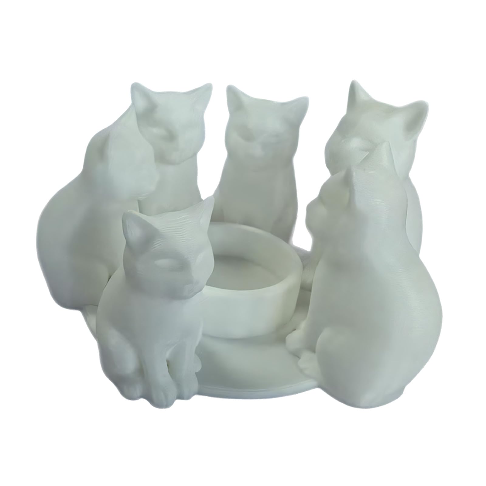 Cartoon Cats Warming Its Paws Tealight Holders, Candlestick Lover Kitten Holders Warming Paws