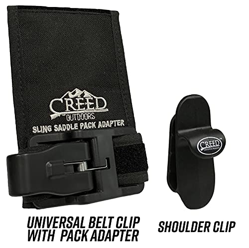 Sling Saddle - Universal Combo With Pack Adapter, By Creed Outdoor Products, Carry Your Rifle Hands Free, Easily Hooks To Your Rifle Sling And Holds Your Gun Securely To Your Body. #TOP1