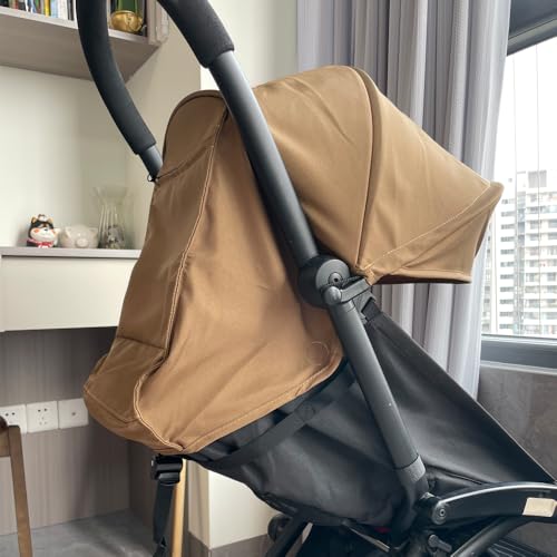 Image of Baby Stroller Seat Cushion and Canopy Compatible with Babyzen YOYO 2 and YOYO+, Pushchair Accessories Replacement Kit, Waterproof Double-Layer Fabric (Coffee Color)