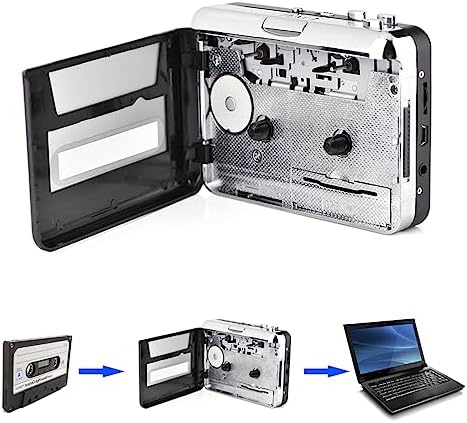USB Cassette Tape to MP3 Converter, Audio Music Player with Headphones