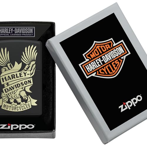 Encendedor de Bolsillo Zippo Harley-Davidson Eagle Negro miniatura 6