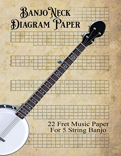 Banjo Neck Diagram Paper: 22 Fret Music Paper For 5 String Banjo