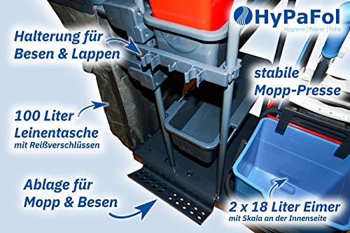Reinigungswagen Hypafol Profi Putzwagen mit 100 Liter Leinensack