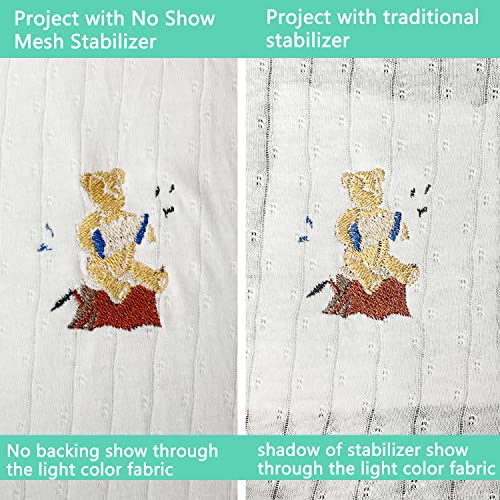 Craftido No Show Mesh Embroidery Stabilizer Backing 12" X 50 Yd/Roll Compatible With Most Hoops 1.8Oz Light Weight For Machine Embroidery And Hand Sewing #TOP3