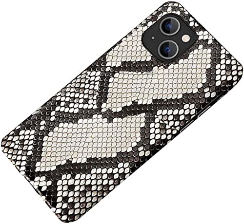 Funda de cuero para iPhone 14 Python elegante y transpirable con protección de cámara color B
