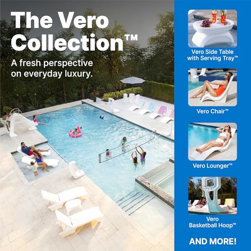 Step2 Vero Adirondack Chair, Stylish Poolside Lounger, Fade-Resistant, Waterproof Patio Furniture for Sun Shelf, Use in Pools up to 9-Inches of Water, Weighted, White by Step2 - Image 7