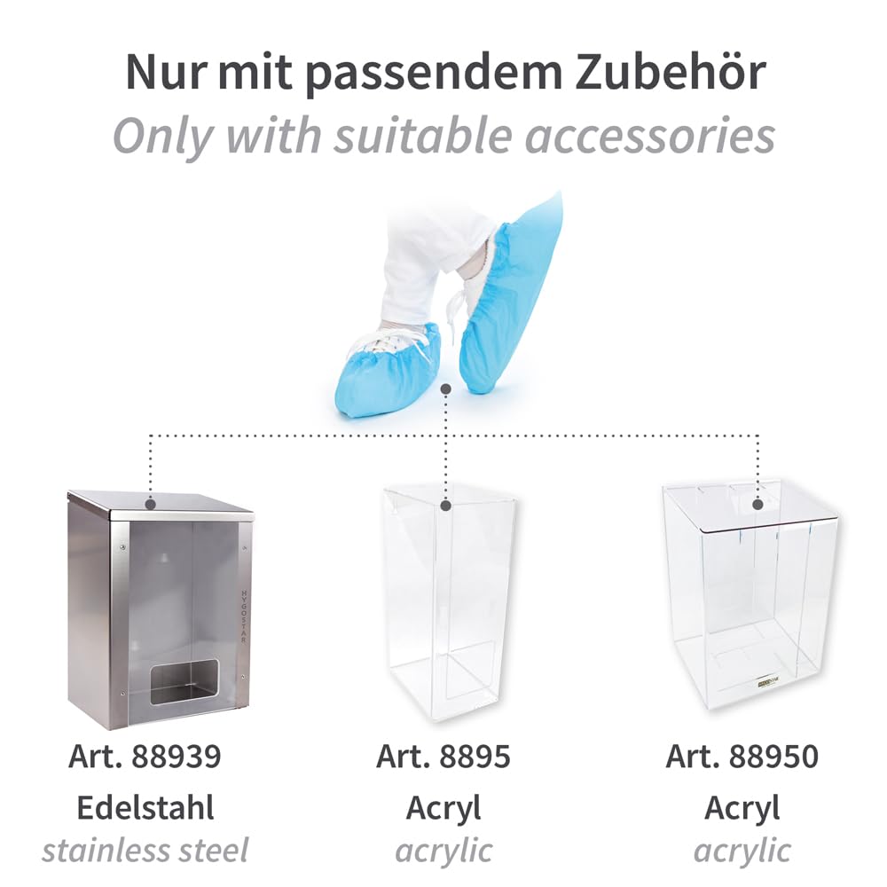 500 Stück Hygostar Überschuhe Anti Slide | CPE, TPE beschichtet, weiß, L: 41cm, Schuhüberzieher, Überschuhe, Einweg Überziehschuhe
