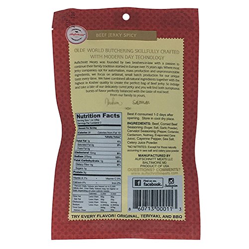 Aufschnitt Grass Fed Beef Jerky - Variety Pack - 5 Pack (2 Oz Each) - Kosher, Glatt, Star-K Certification, Gluten Free, All Natural, No Nitrites #TOP5