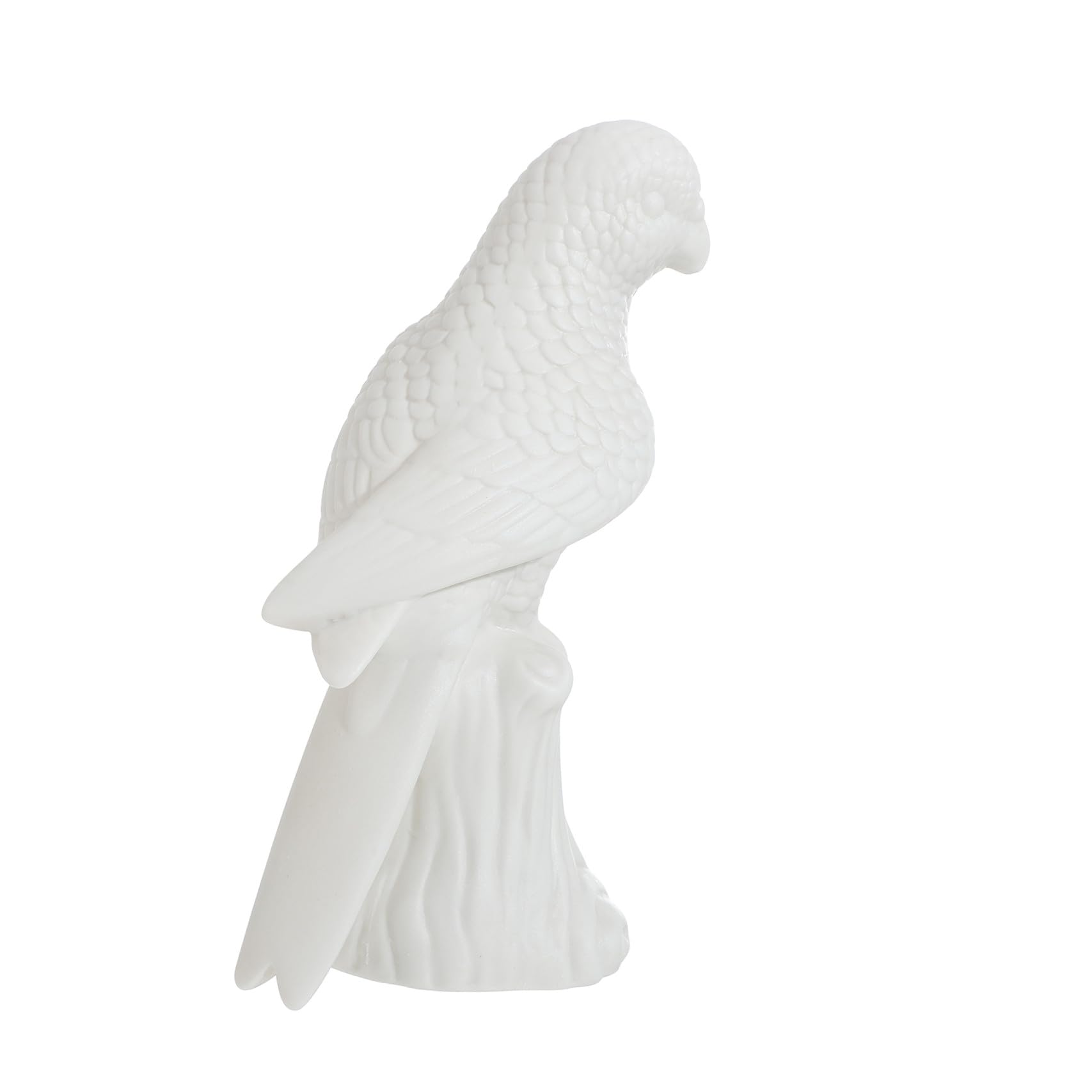 Perroquet en céramique blanche figurine décoration maison artisanale salon et restaurant