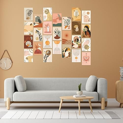 CVANU 25pcs Boho Wall Collage Kit Printed Poster with Glue Dot Tape for Wall Decor (6inchX4inch)_202307-89/2