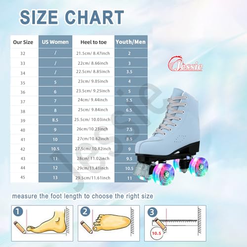 Jessie KAKY760035_8807135 Roller Skates For Women, Frosted Toddler Roller Skates Adjustable Holographic Women Roller Skates Girls Roller Skates Adults For Indoor Outdoor thumb #4