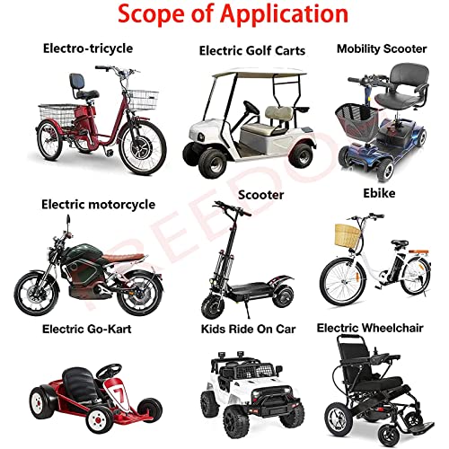Freedoh 72V Battery 72V E-Bike Battery 20Ah/30Ah/40Ah/50Ah/60Ah Li-Ion Battery Pack Replaces Fit 6 * 12V Lead Acid Batteries For 5600W-500W Scooters Electric Motorcycle,72V,60Ah #TOP3