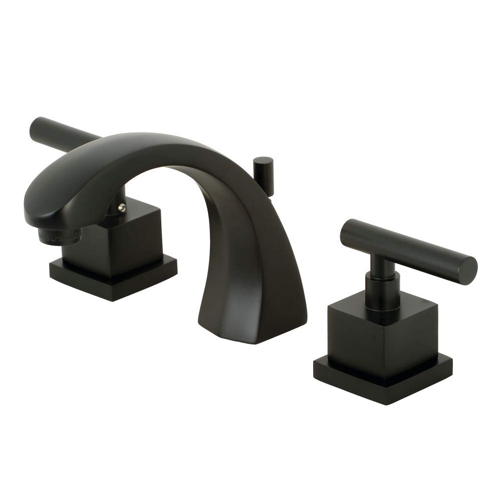 Robinet de toilette large noir mat Kingston KS4980CQL mitigeur laiton 20.3 cm