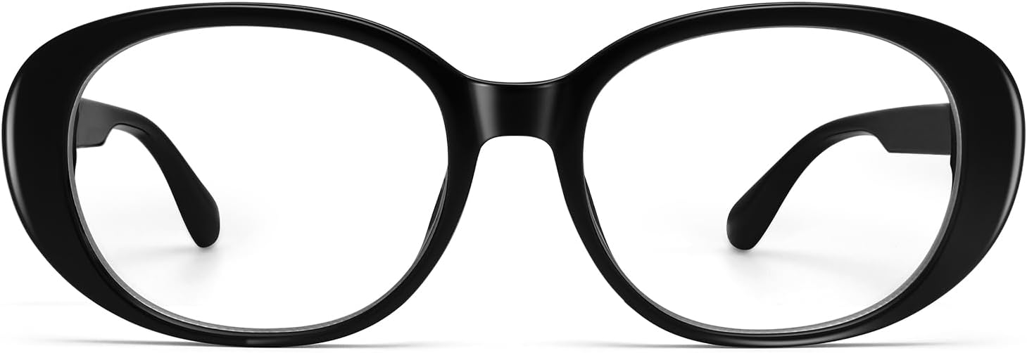 Dollger Retro Oval Blue Light Blocking Glasses for Women Men Stylish 90s Vintage Fake Glasses Y2k Eyewear Frame