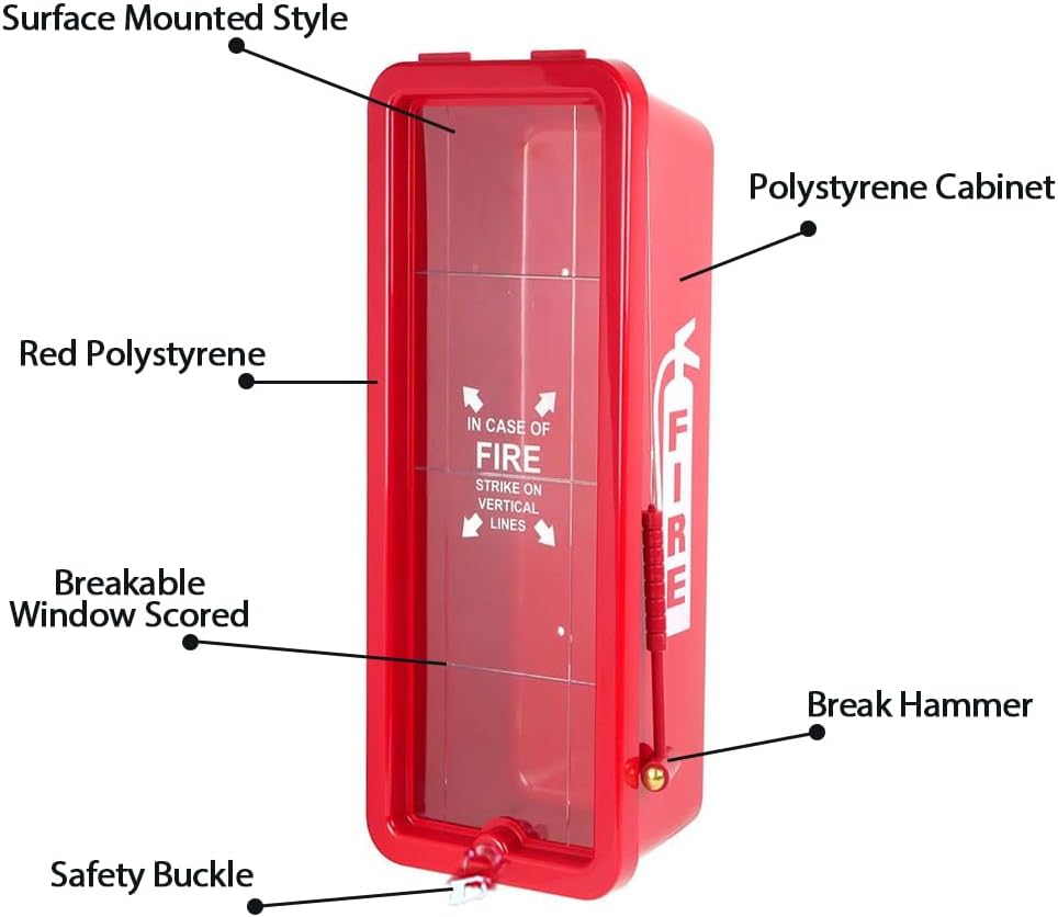 Fire Extinguisher Cabinet with Break Hammer - Heavy Duty Fire Storage Box from Scuffs & Scratches Equipment, 5Pcs (10 lb, 5 PCS)