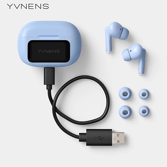 Wireless Earbuds Bluetooth Headphones with LED Digital Display Charging Case, Deep Bass, for iPhone and Android