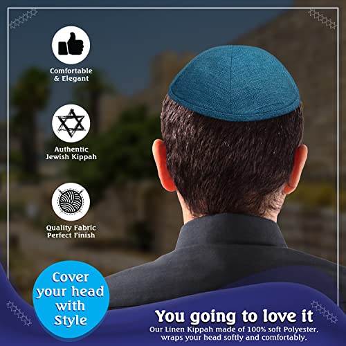 Image of Pack of 5-Pcs - Hq Satin /Linen /Velvet /Raw Silk /Suede Kippah for Men, Yamaka Hat Designed in Israel - Kippot Bulk