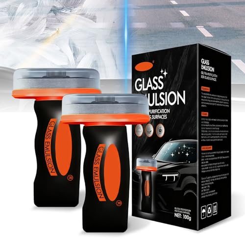 FUERHPSH Glass Oil Film Remover for Car Glass Guard Glass Emulsion Cleaner Oil Film Remover & Windshield Cleaner For Cars Window Improve Windshield Clarity for Safe Driving 2pcs