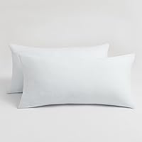 Vista 41 de Paquete de 2 fundas elásticas para almohada - Punto jersey y cierre de sobre, fundas de almohada con mezcla de poliéster ultra suave tipo camiseta