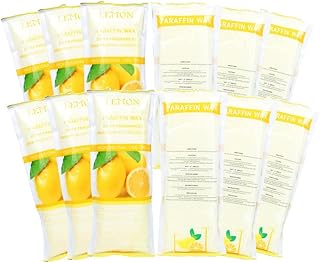 Paraffin Wax Refills, 12 Pack Lemon Scented Paraffin Wax Beads Blocks for Paraffin Bath, Paraffin Wax Machine Refills for Hand Feet Dry Skin,Rrelieves muscle fatigue, Hydration and nourish