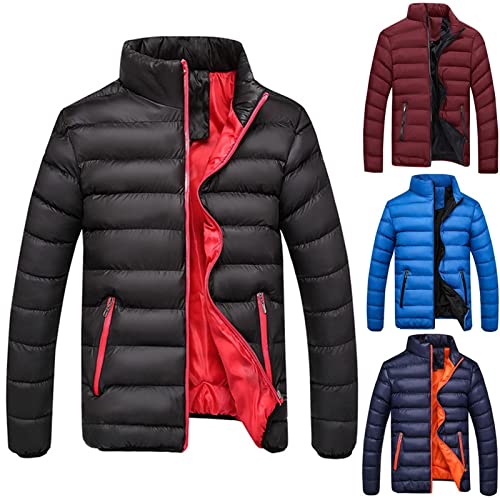Jaqueta masculina Winter Parkas Slim Fit Grossa Casaco Casual Sobretudo Masculino, Azul 1, XG