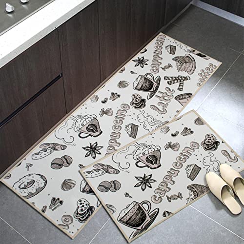 Image of Home Cloud Anti Fatigue Kitchen Rug Printed Thick Anti Slip, Washable, Big Size, Designer Folding Kitchen Mat for Home BedroomStandard Size (41 x 122 cm 41 x 61 cm)