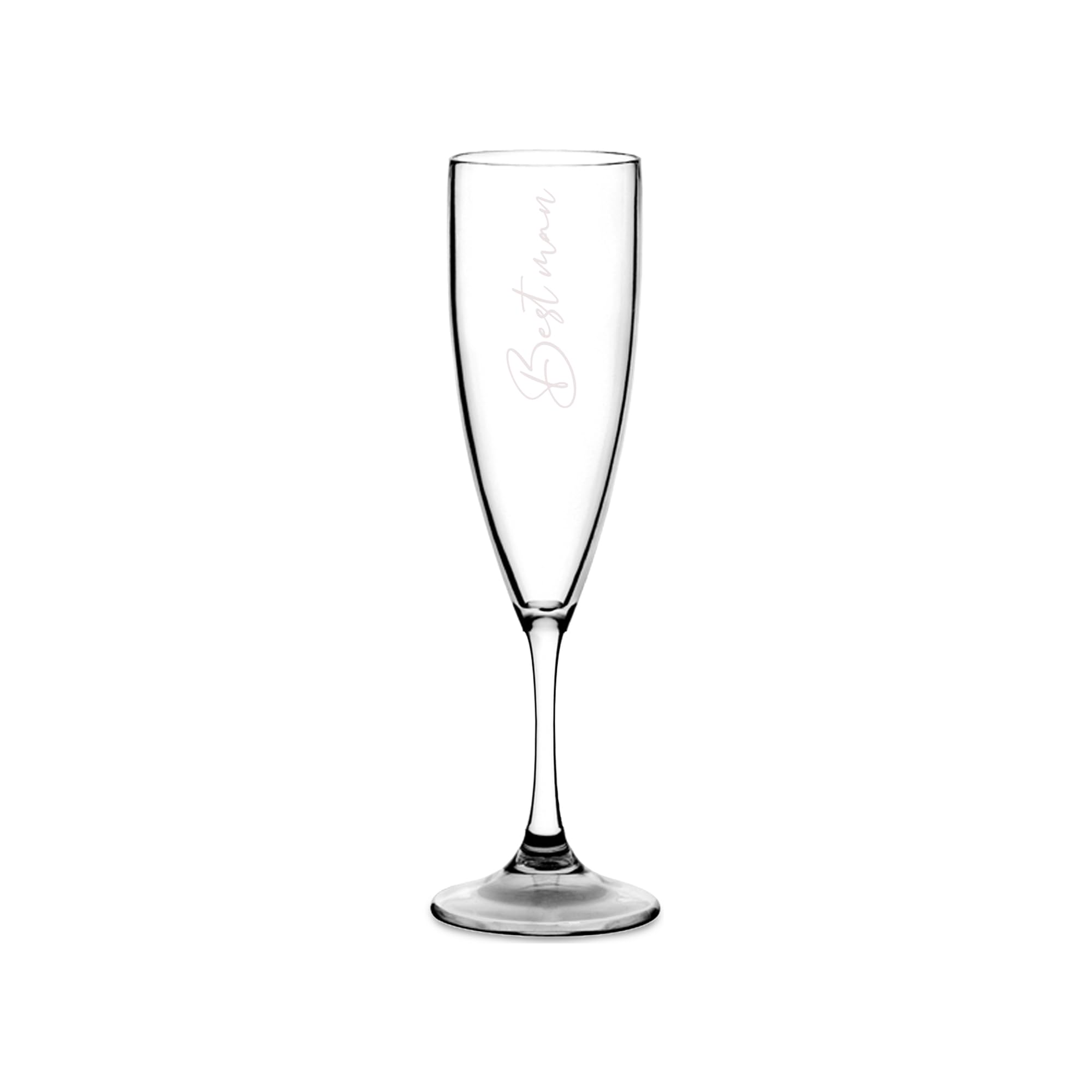 Print Maniacs Champagne Premium Clear Flute Glass Bride Groom Mr Mrs Wedding Maid Honour Wine Cocktail Prosecco Celebrations Gift (White, Best Man)