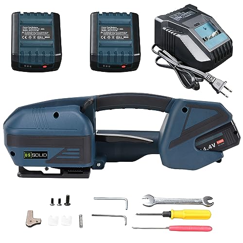 U.s. Solid Electric Strapping Machine With Lcd Screen Tool Portable Baler For 1/2-5/8 In Pp Pet Straps 4000Mah Battery Powered Automatic Banding Box Pallet #TOP18
