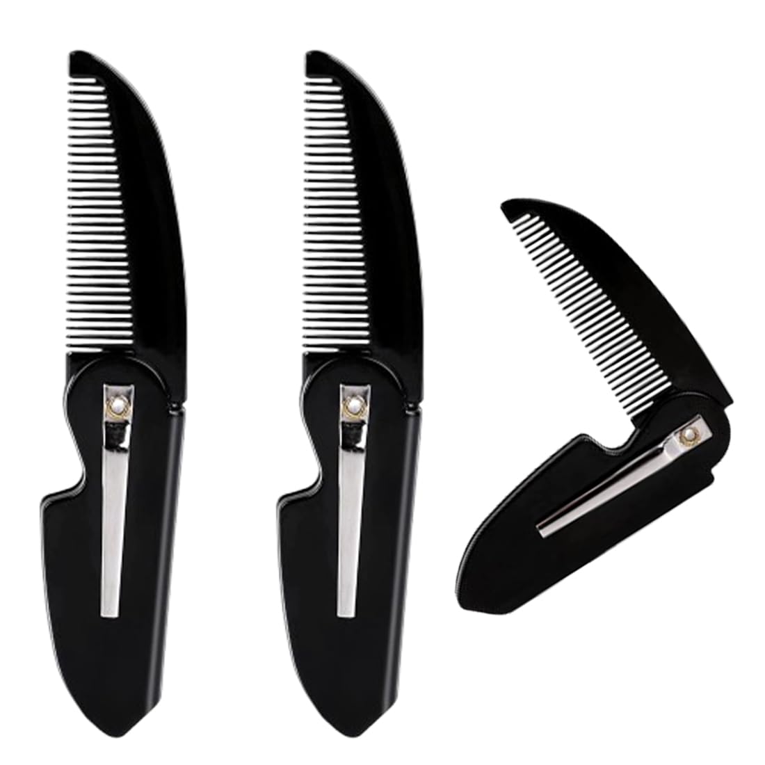 Confezione da 3 pettini per barba pieghevoli, baffi pettine piccolo tascabile pettine per baffi pettine per capelli portatile, per Cura e Pettinatura di Barba, Pettine Pieghevole Da Viaggio