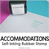 Mrs. D’s Corner Accommodations Checklist Self-Inking Stamp – Document IEP Supports for Student Work Samples – 1.3" x 1.3", Choose Color – Tool for Progress Monitoring & Parent Communication (Green)