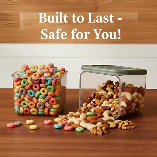 Image of Raawan Plastic Storage Containers Set for Kitchen | Leak-Proof Pantry Organizers for Grains, Pulses, Cereals, and Dry Fruits | Durable, Space-Saving Design (4, 510)