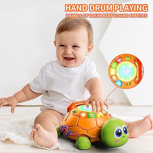 Image of Letapapa Baby Toys 6 to 12 Months, Musical Turtle Baby Toys for 12-18 Months, Crawling Toy with Light & Sound, Educational Toy Birthday Gift for Baby Infant 3-6 7 8 9 10 Months 1 Year Old Toddlers