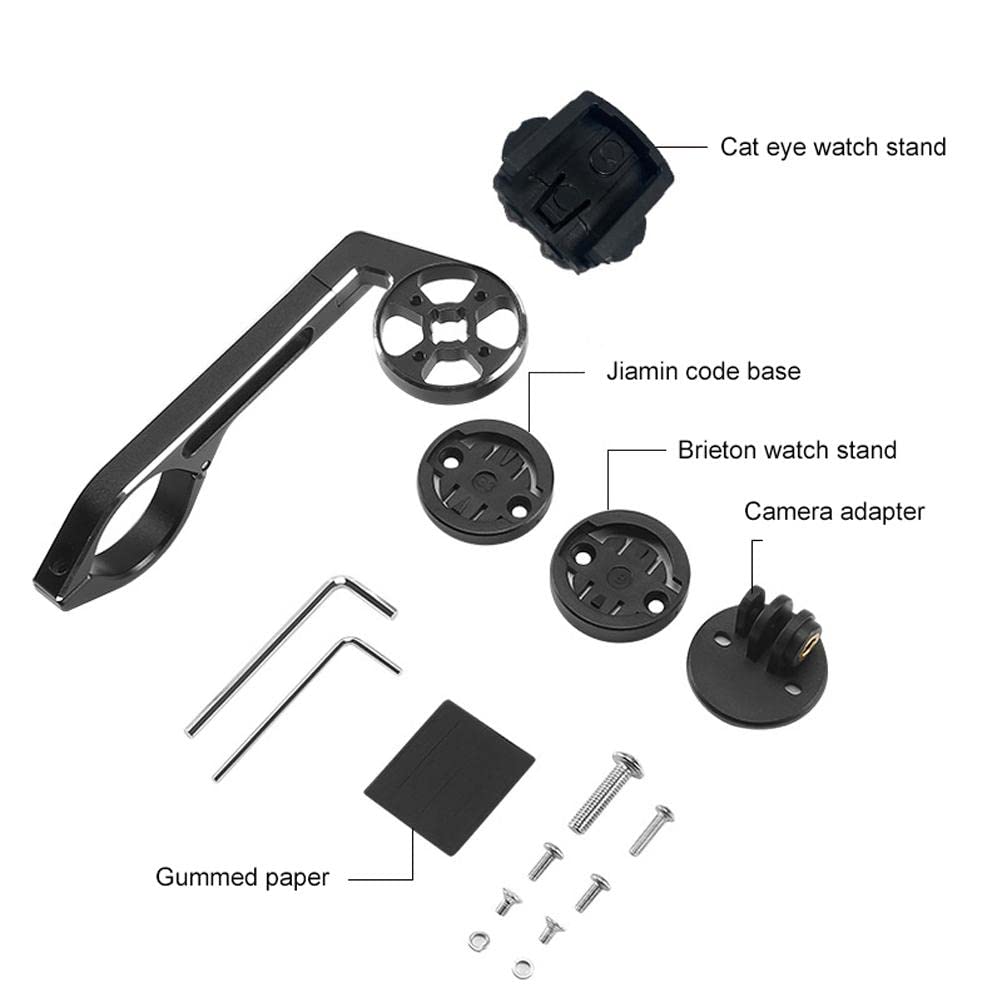 Lybunair Alumnium Alloy Out Front Cycle Computer Mount Holder Cycle Handlebar Extension Bracket Adapter for Sport Action Camera GPS